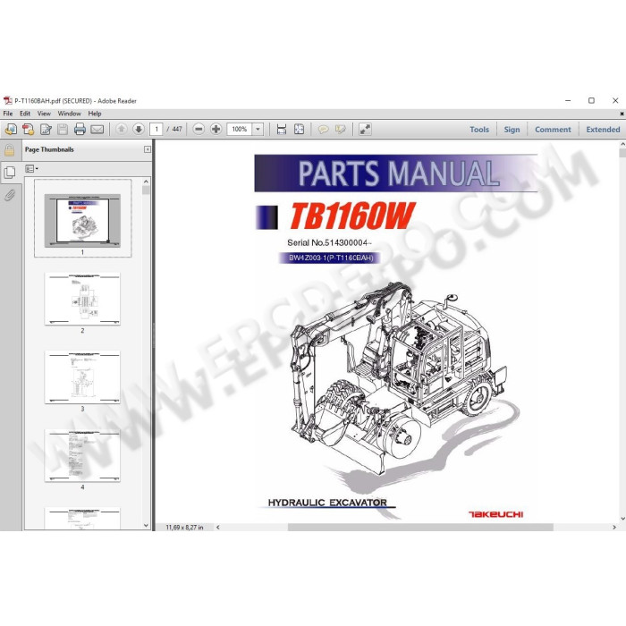 Takeuchi Excavator EPC spare parts catalog